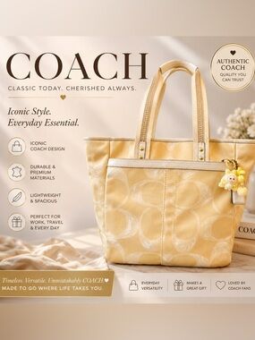 Coach Yellow Tote with Charm
